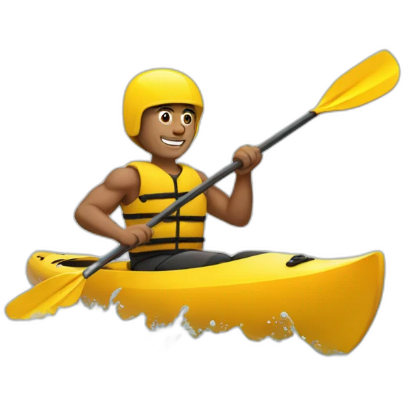 Strong man kayaking on water emoji