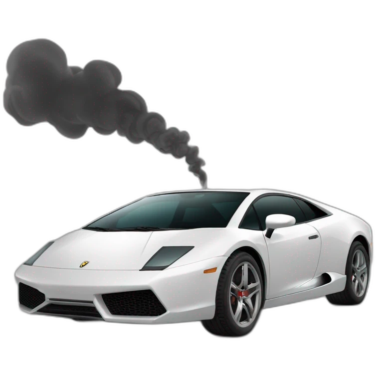 Un papi dans une lamborgini qui fume une pipe et la fumée est un fantome emoji