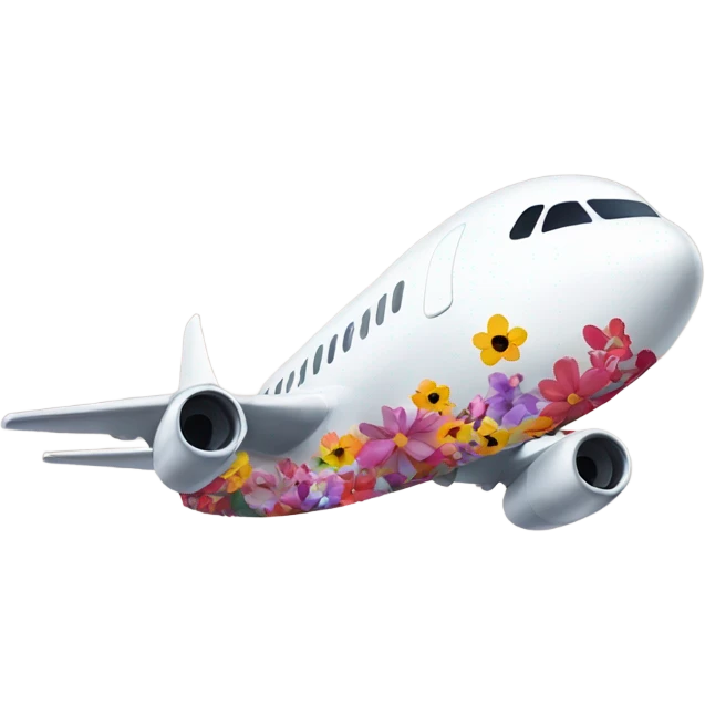 Airplane with flower prints emoji