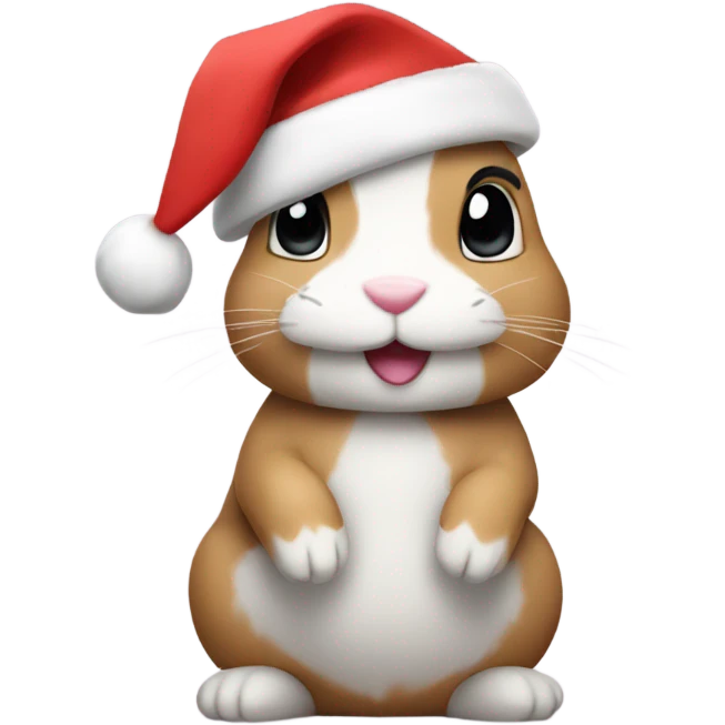 Bunny with christmas hat sending heart emoji