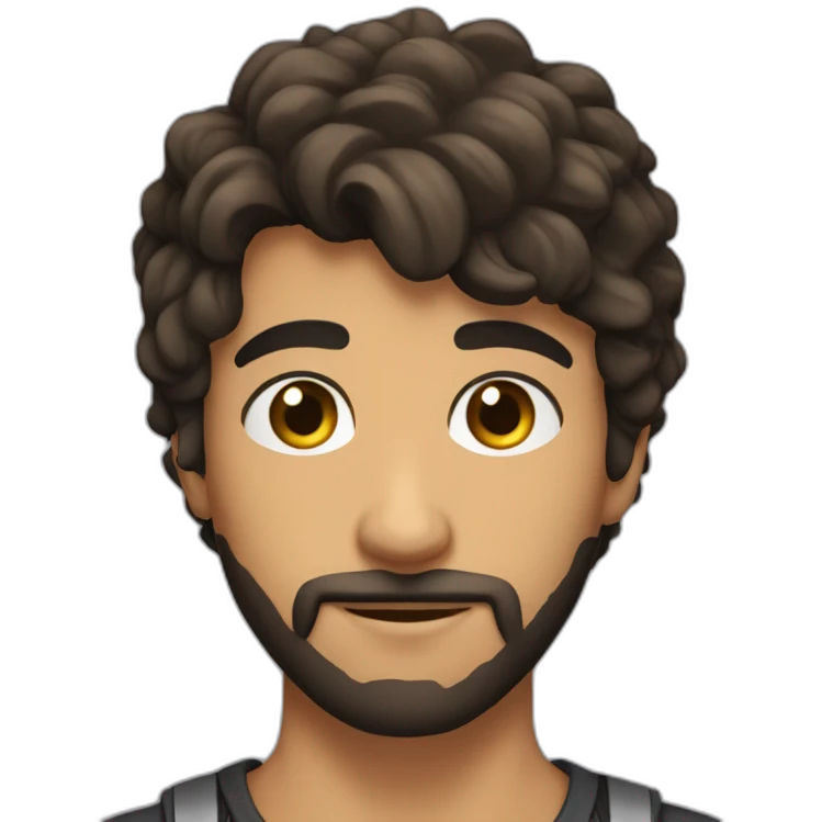 25 year old male with olive skin and dark hair and dark scruffy beard emoji