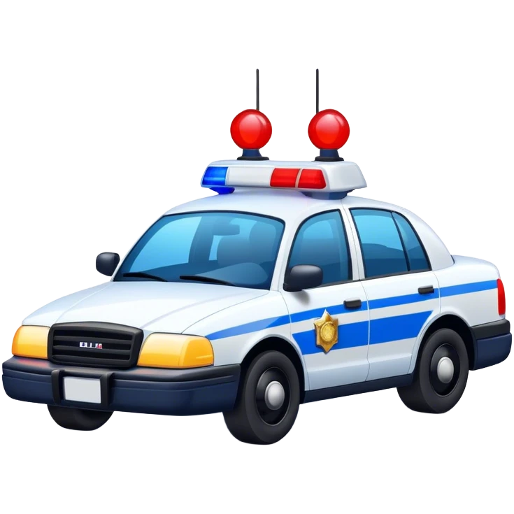 Police Car without messed texture, red and blue lights emoji