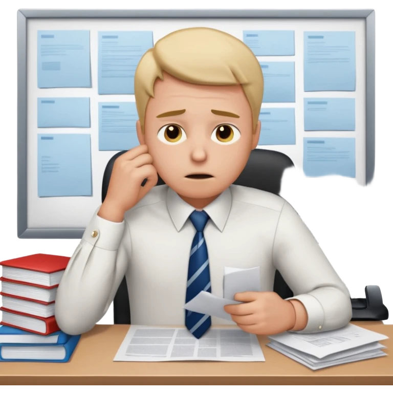 Estrés laboral en la oficina  emoji