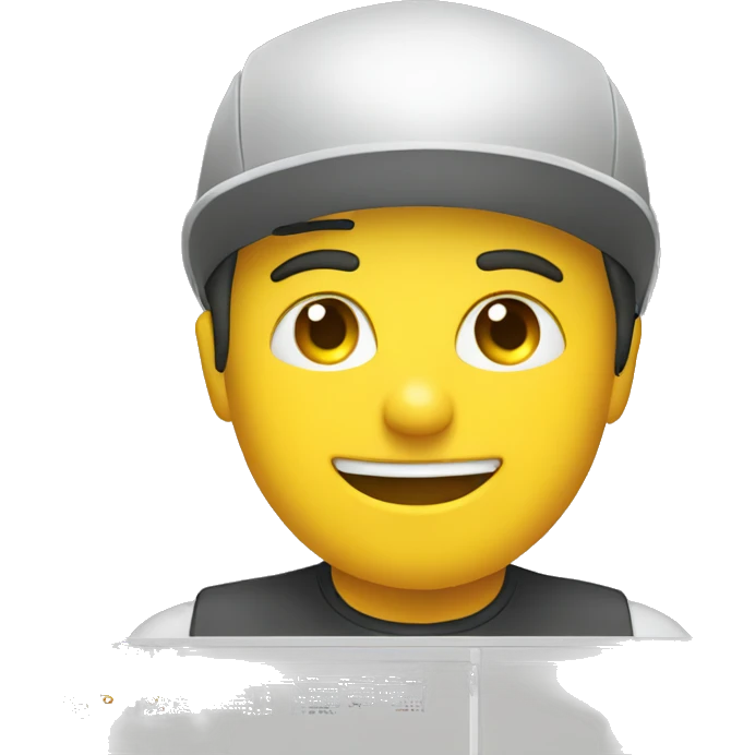 A video editor editing video on his pc emoji
