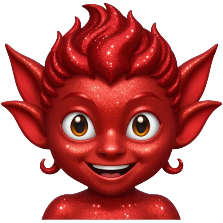 red glitter imp happy emoji