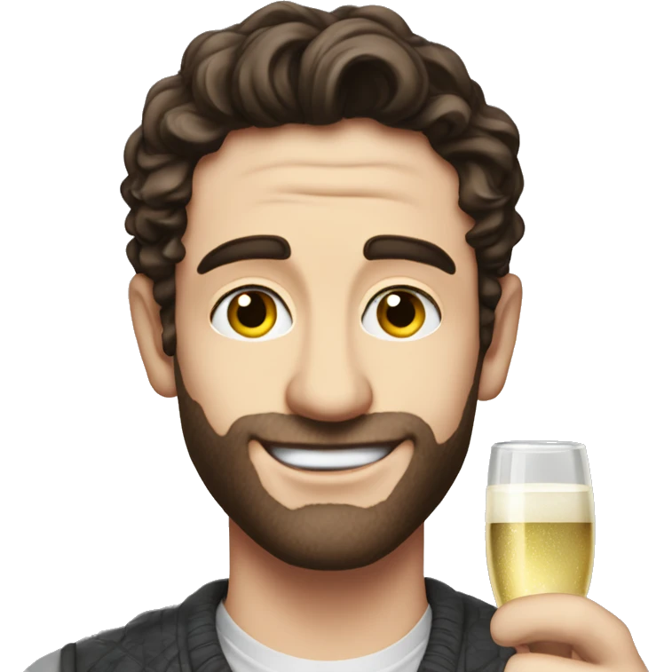 Actor Josh O’Connor drinking Prosecco emoji