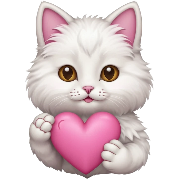 Chat qui tien un coeur dans la main  emoji