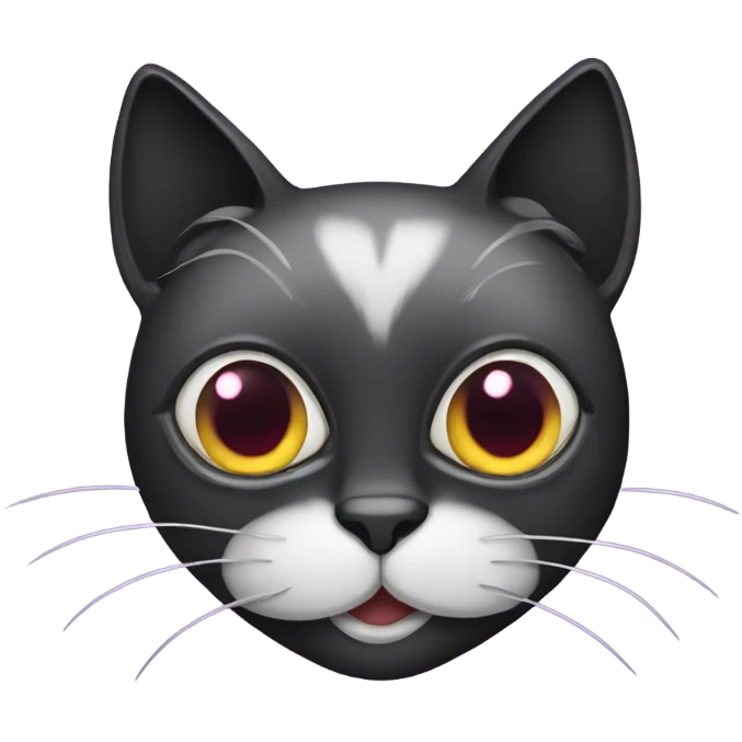 Black cat head with heart eyes emoji
