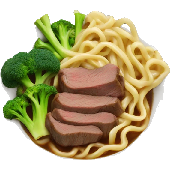 beef noodles with broccoli emoji