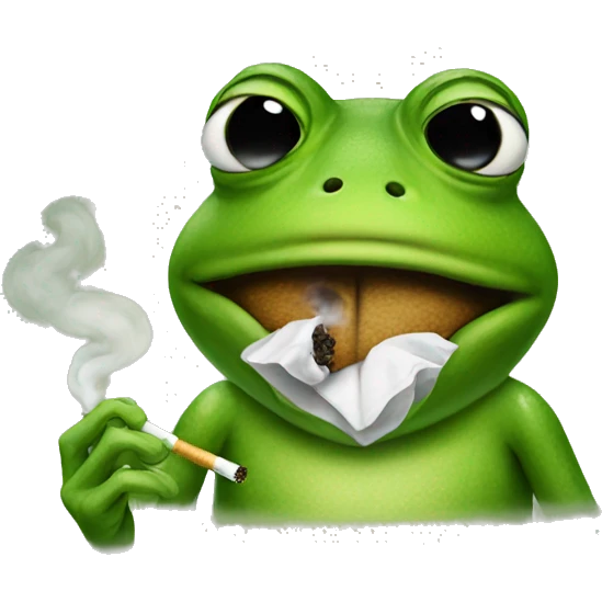 Frog smoking cigarette emoji