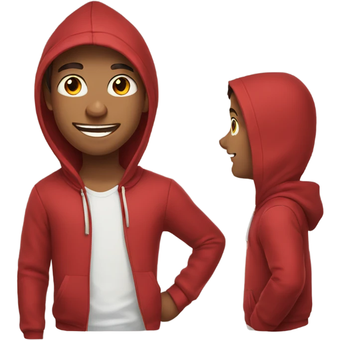 smiling boy in red hoodie emoji