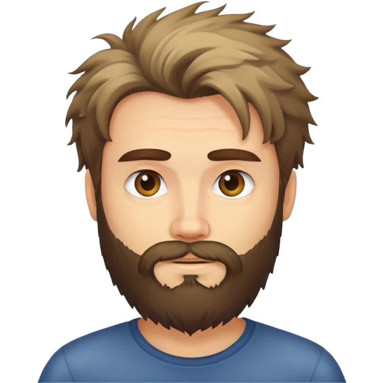 Man with beard and messy hair emoji