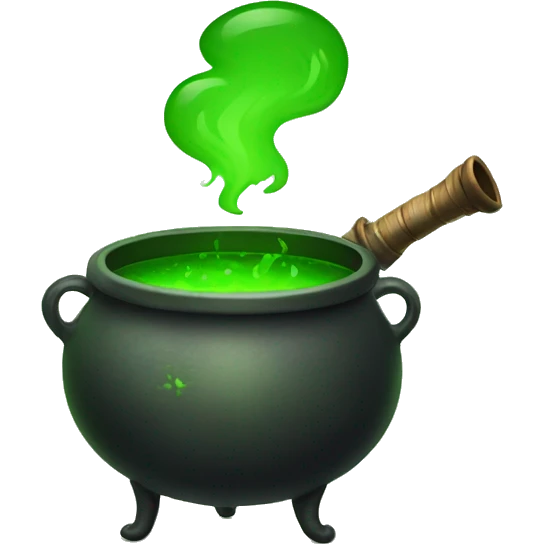 cauldron with green herbal potion emoji
