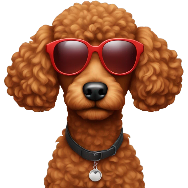 Red Poodle wearing sunglasses  emoji