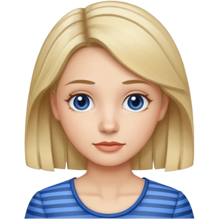 woman with blue Striped Shirt not a t shirt emoji