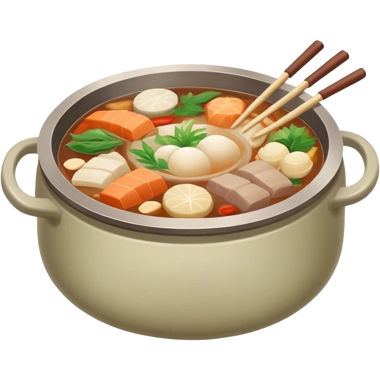 Muted color Chinese hotpot with subtle tones emoji