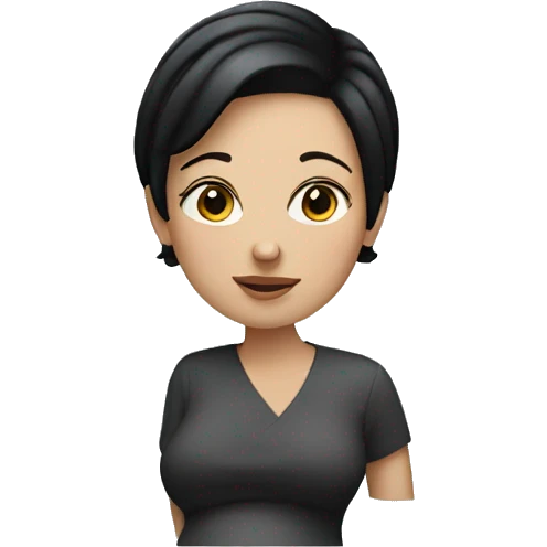 White woman with short black hair pregnant  emoji