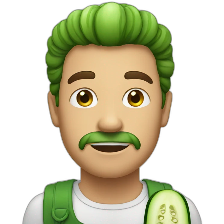 man holding cucumber emoji