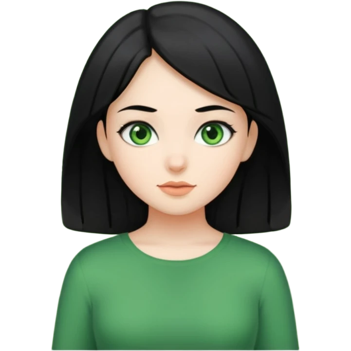 девушка с черными волосами по пояс emoji