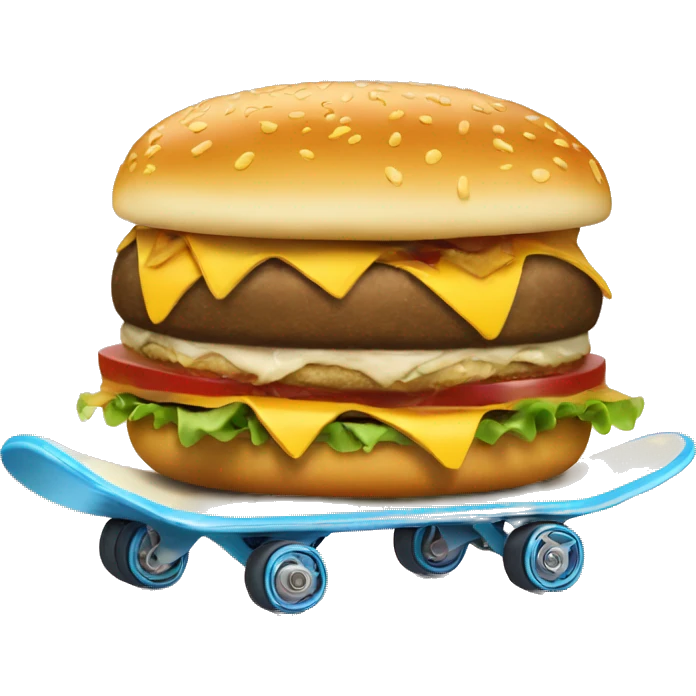 Skating cheeseburger emoji