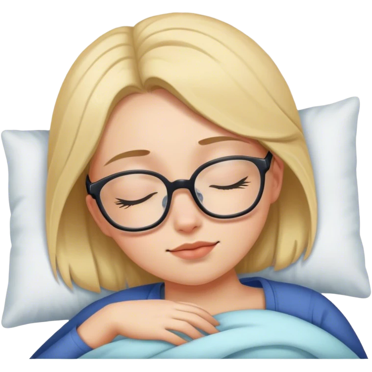 a girl with glasses sleeping at 8pm emoji