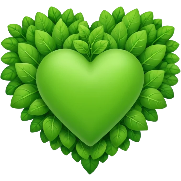 green heart made of plants
 emoji