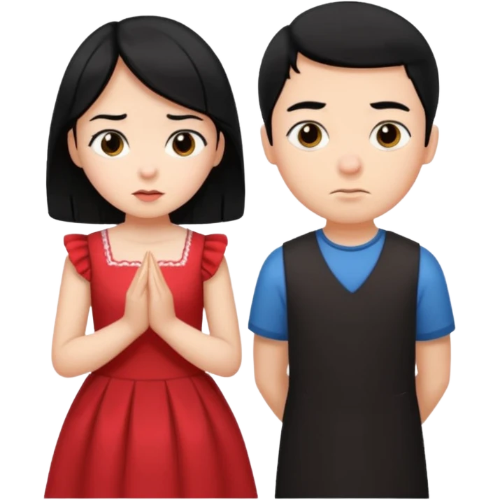 girl black hair ignore boy emoji