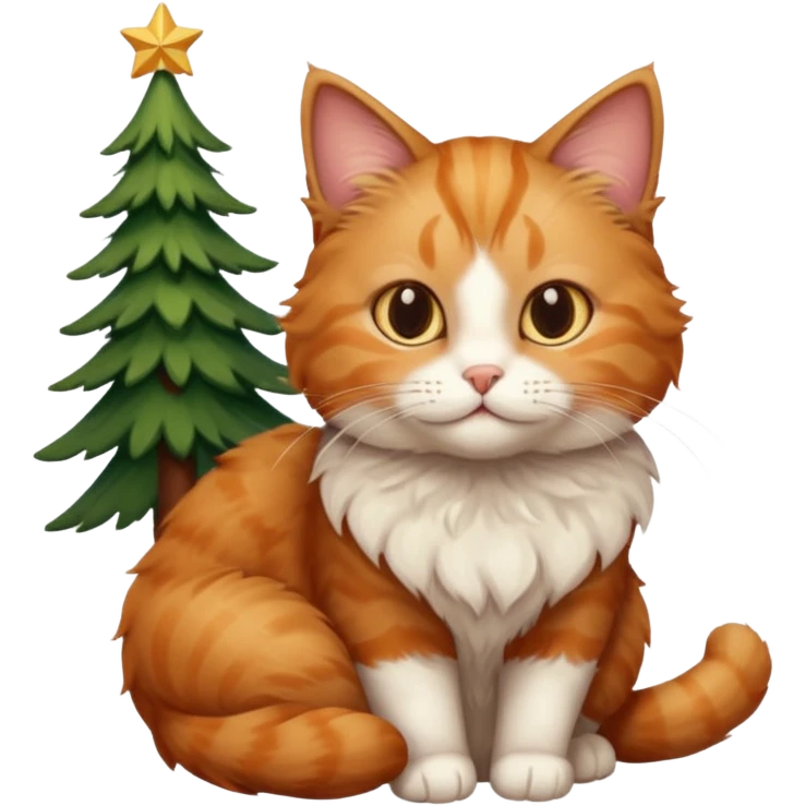 Christmas cat in aesthetic home emoji