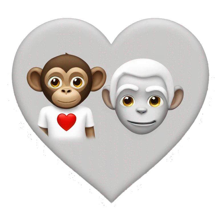 White heart and monkey  emoji