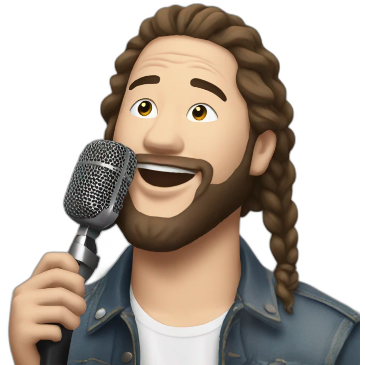 Post Malone with microphone emoji