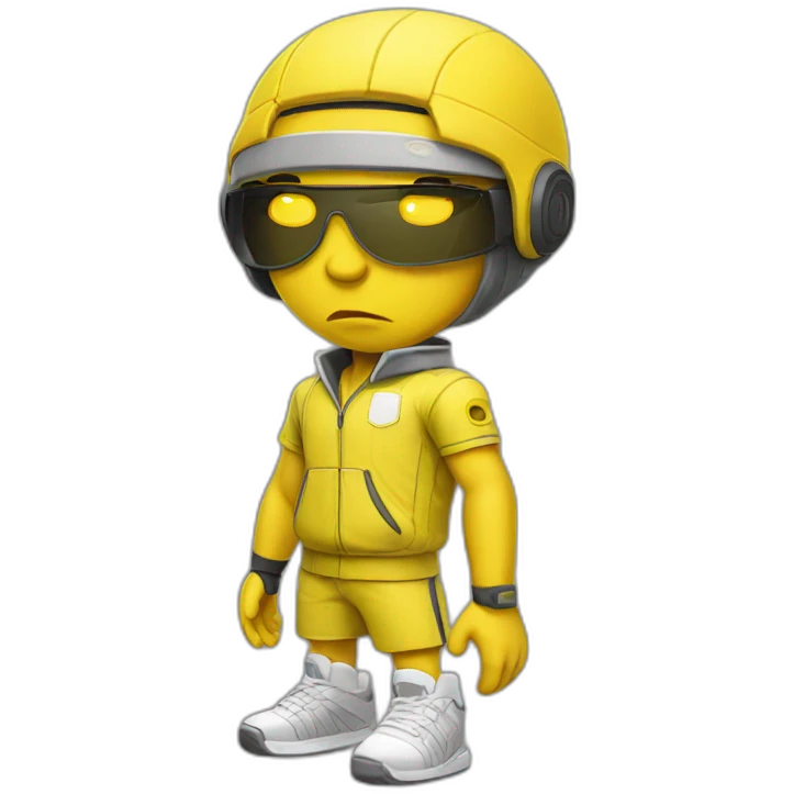 cyberpunk yellow tone dude in tennis uniform emoji