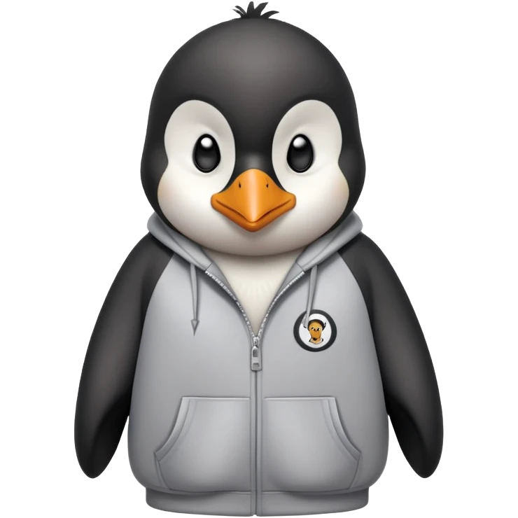 head and shoulders portrait of a friendly anthropomorphised penguin wearing a mafia-style tracksuit, soprano vibe, angry, confident scheming expression emoji