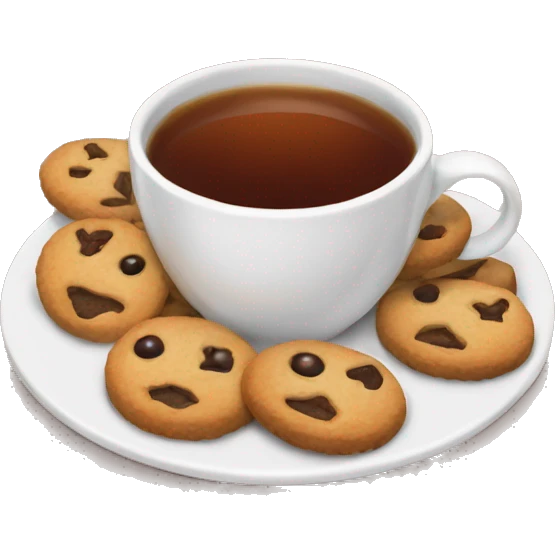 Mug Tea with cookies nearby emoji
