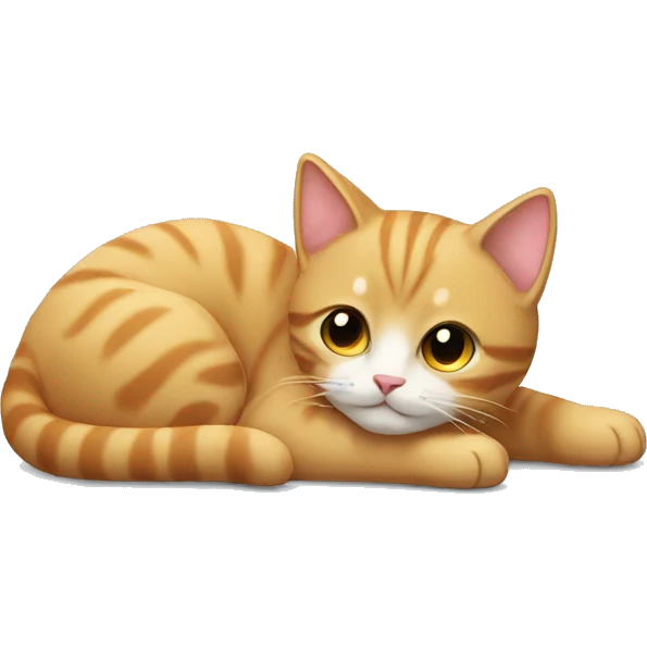 Cute little cat laying down  emoji