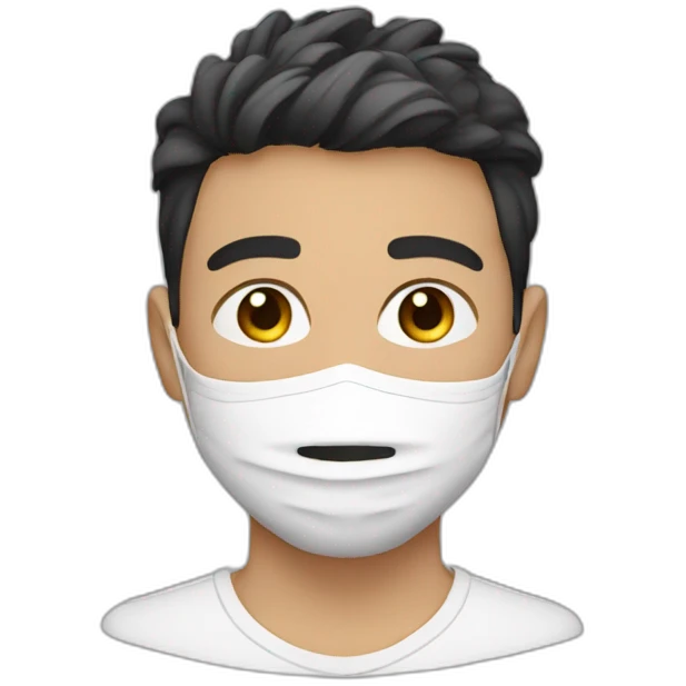 A beautiful Algerian YouTuber boy wearing a mask emoji
