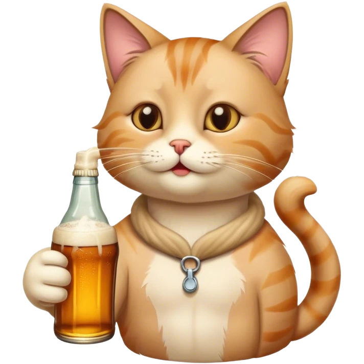 CAT in love drini beer emoji