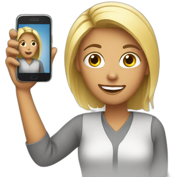 women with smartphone emoji