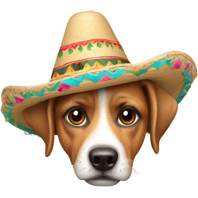 A dog wearing a sombrero ￼ emoji