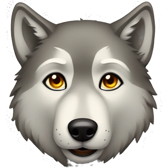 cute soviet wolf facing forward emoji