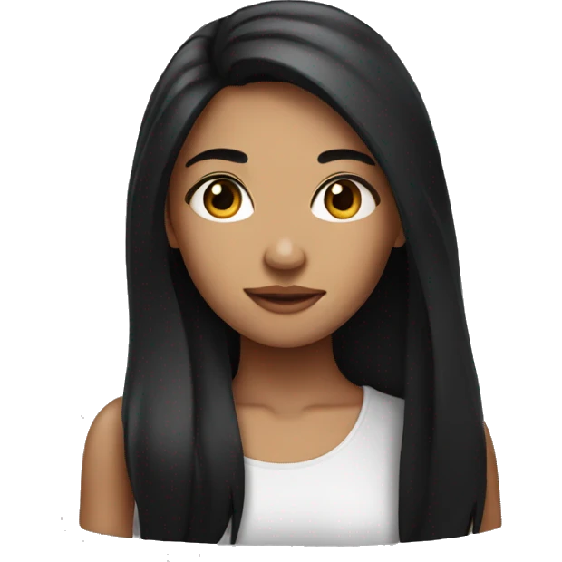 Girl with black long hair emoji