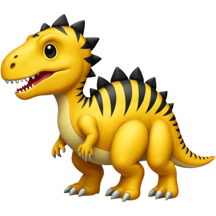 Dinosaurio amarillo con rayas negras emoji