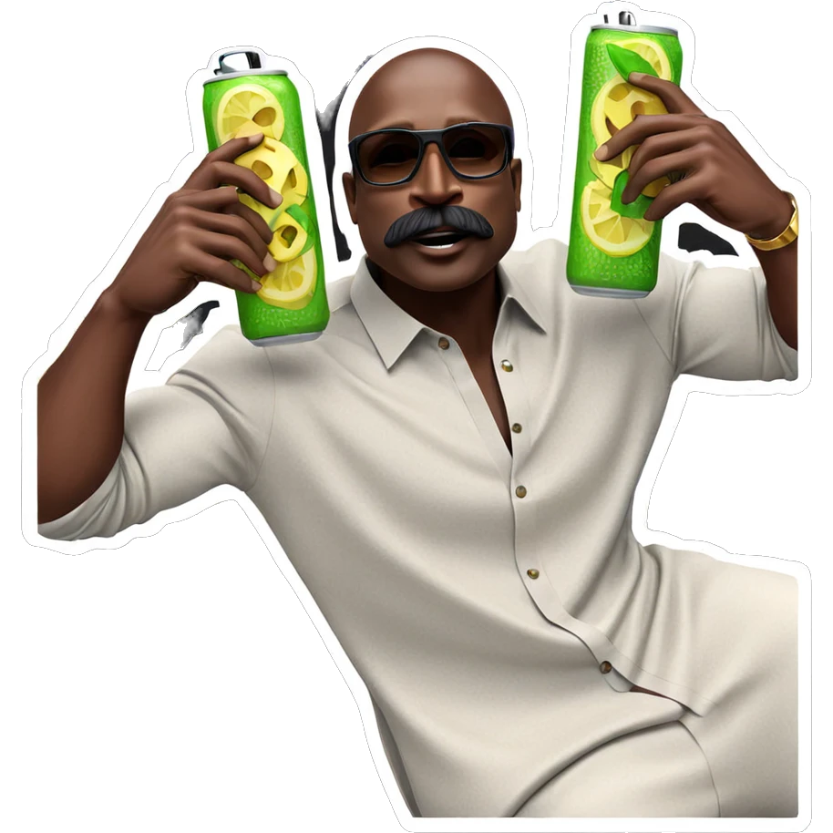 stylish dark-skinned man posing emoji