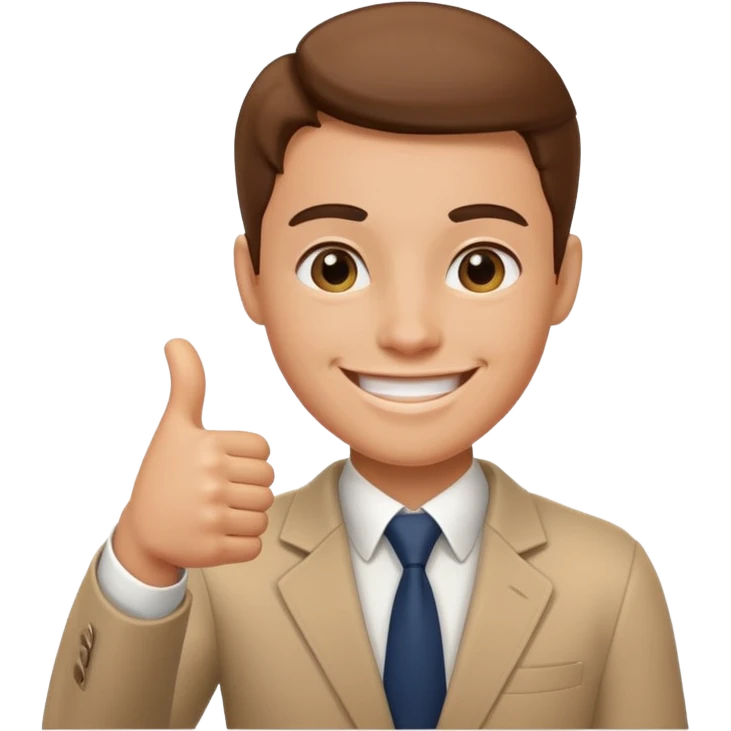business student giving a thumbs up emoji