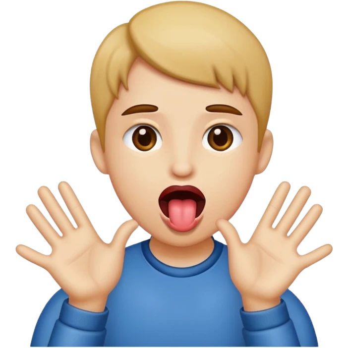 tongue out with hands to the side  emoji