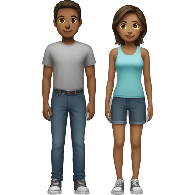 a 5’4 ft girl with a 6’4 ft boy  emoji