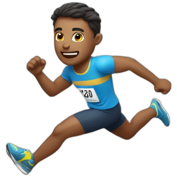 Un atleta corriendo hacia un trofeo emoji