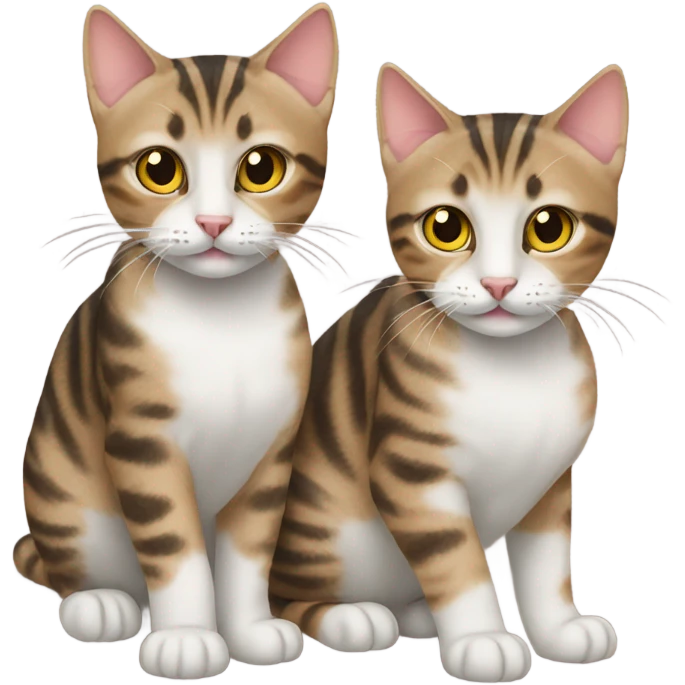 2 tabby cats emoji