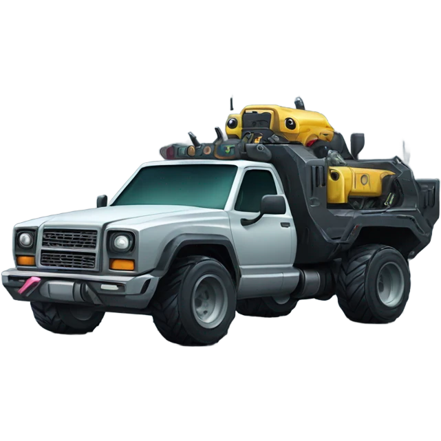 cyber punk six wheel drive Truck emoji