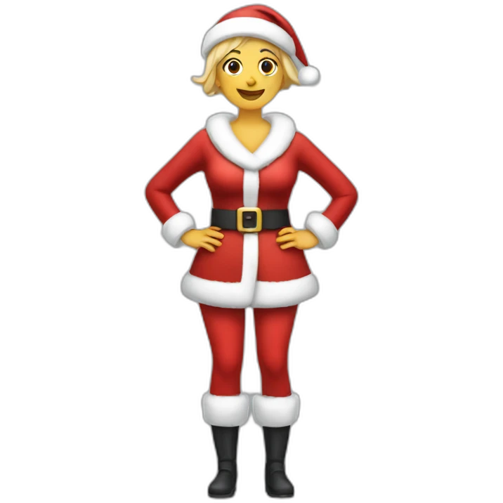mrs. Santa posing full body emoji