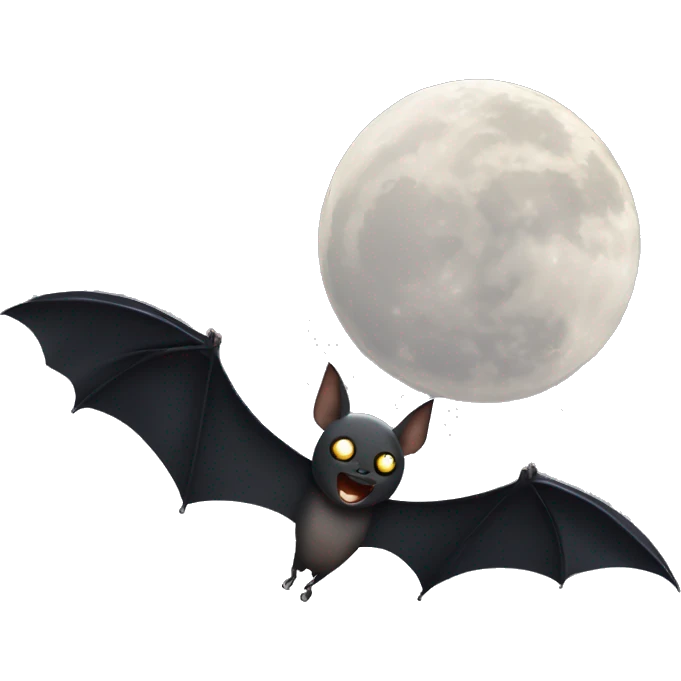 Bats flying in front of the moon emoji